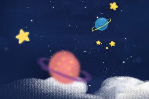 卡通星光蓝色banner背景