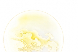 黄色月亮祥云七夕情人节
