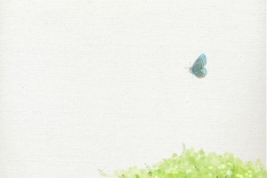 绿色小清新插画春天踏青清明背景素材