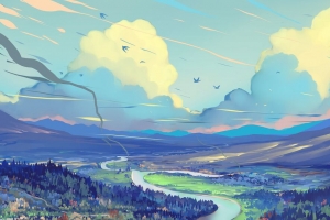 风景 艺术 道路 山脉 天空 4k壁纸 3840x2160