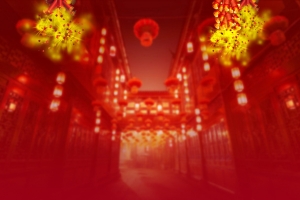中国风红色灯笼灯光