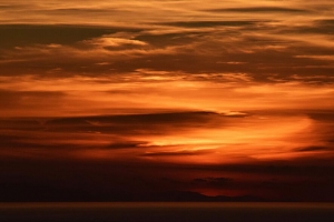 日落 地平线 海 云 黑暗 黄昏 4k壁纸 3840x2160