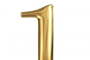 金色立体数字1