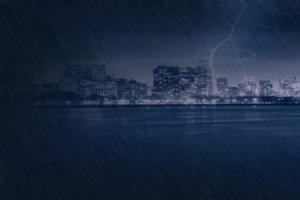 夜景雷电下雨背景