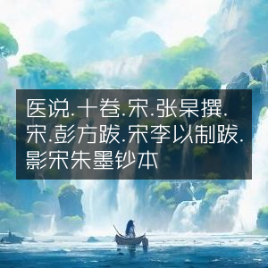 医说十卷，宋张杲撰，彭方、李以制跋，影宋朱墨钞本 | 古典文集