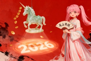 2026马上有钱 粉色马尾辫小女孩 古装 玉马 独角兽 4k壁纸