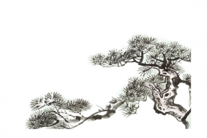 迎客松水墨画
