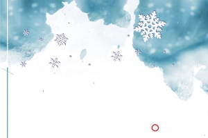 腊梅小清新文艺雪花蓝色banner