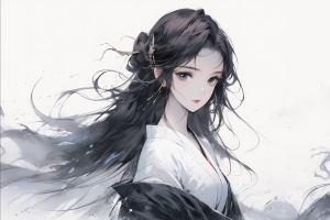 水墨少女2560*1600动漫壁纸