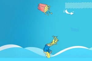 可爱蓝色渐变背景banner