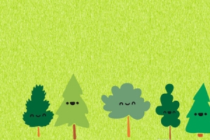 卡通 树木 表情 可爱 质感底纹 儿童 母婴 背景 bann