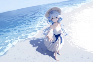 芙宁娜海边2880x1800动漫高清壁纸 免费下载适用于平板笔记本便携设备