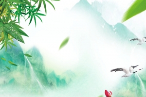 水墨山水龙舟粽子端午节海报背景素材