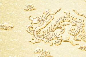 浮雕龙纹壁画祥云家居背景