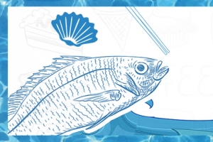 蓝色简约海鲜海洋开渔节美食banner