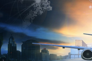 简约飞机航空宣传banner