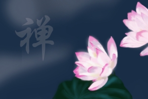 荷花 禅 原创绘画4k壁纸