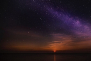 日出 星空 地平线 4k壁纸 3840x2160