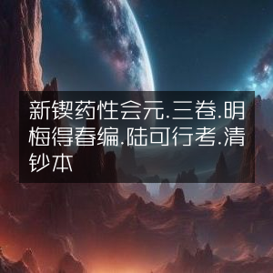 新锲药性会元三卷，明梅得春编，陆可行考，清钞本古典文集