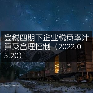 金税四期背景下企业税负率精准计算与有效控制指南（20220520）