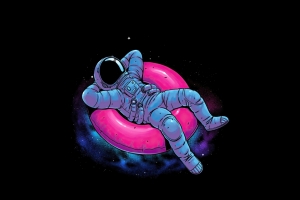 简约 极简主义 创意 太空人 平板电脑壁纸