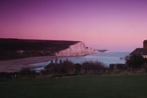 英国的七姐妹国家公园海边别墅小屋3440x1440壁纸