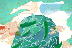 端午节祥云叶子粽子阁楼