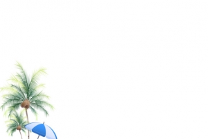 夏季海滩椰树海边惬意