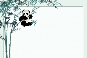 国宝熊猫简约清新海报背景