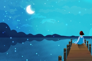 清新手绘星空banner