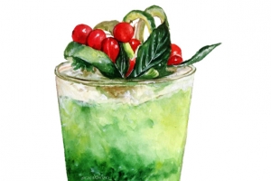水果味奶茶插画