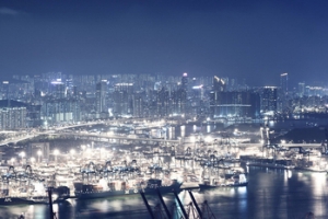 香港夜景banner创意设计
