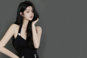 知性美女 黑色裙子 好看 长发 4k美女壁纸3840x2160
