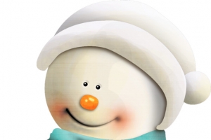 手绘蓝色小雪人