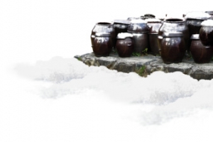 瓦罐冬日庭院雪景