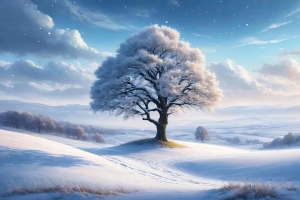 冬季雪树风景2880x1800高清壁纸 免费下载适用平板笔记本便携设备