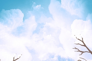 手绘小姑娘雪中散步