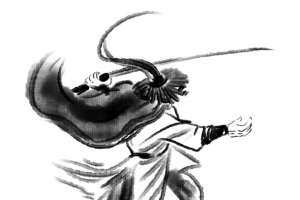 水墨画，草帽侠客，绘画，中国风
