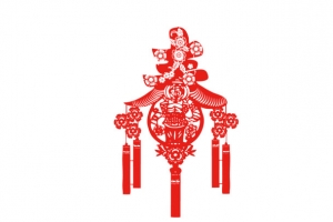 中国风红色春节剪纸设计元素