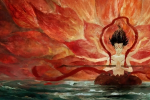 哪吒2魔童闹海火莲花3440x1440高清带鱼屏壁纸
