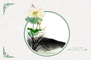 立夏浅色中国风荷花淘宝电商banner