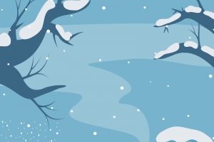 冬季赏雪雪花小清新蓝色banner