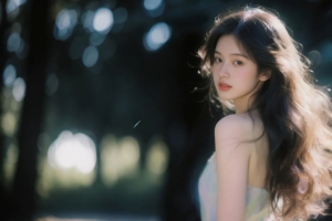 森系 回眸美女3440x1440带鱼屏壁纸