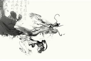 中国风水墨龙凤背景素材