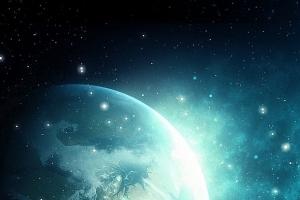 星光闪烁的宇宙星球海报背景