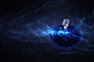 音乐节科幻蓝色星云海报banner背景