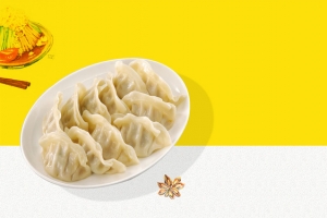 美味饺子美食海报背景