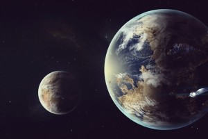 4k 行星 宇宙飞船 太空 地球 月球 电脑 壁纸