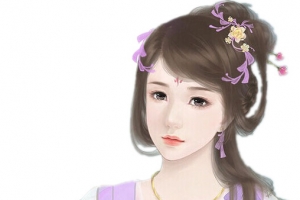 白衣金项链女子古风立绘