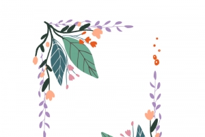 手绘植物插画树叶边框素材